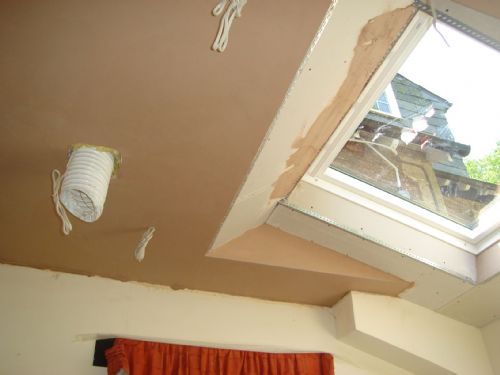 The same skylight ceiling plastered