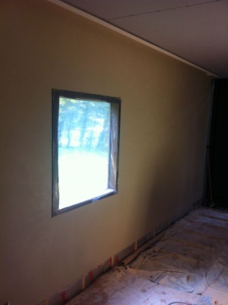 A dry-lined wall, after